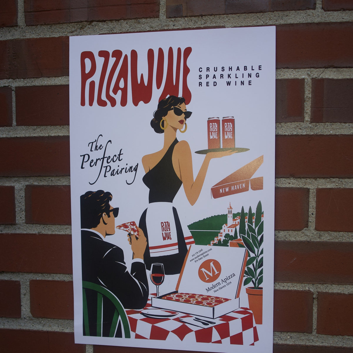 The Perfect Pairing poster on a brick wall